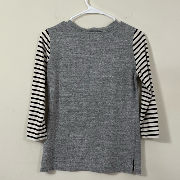 J. Crew Black White Gray Colorblock 3/4 Sleeve Shirt XS - Picture 7 of 7